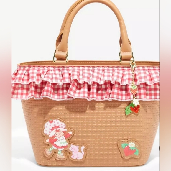 Strawberry Shortcake Gingham Basket Crossbody Bag - Picture 3 of 7